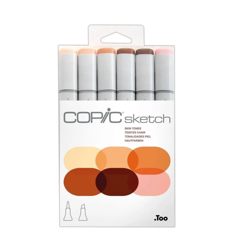 SET MARCADORES COPIC TONOS PIEL X6 COL.
