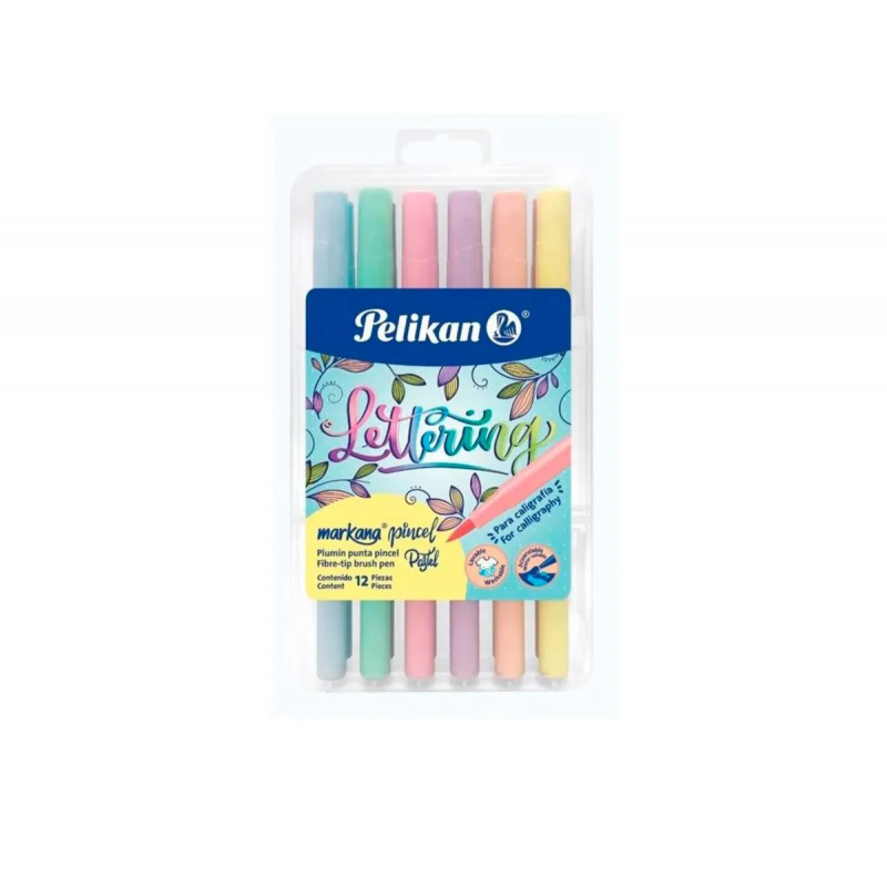 MARCADORES PELIKAN MARKANA PINCEL PASTEL X12COL. MARCADORES PELIKAN MARKANA PINCEL PASTEL X12COL.