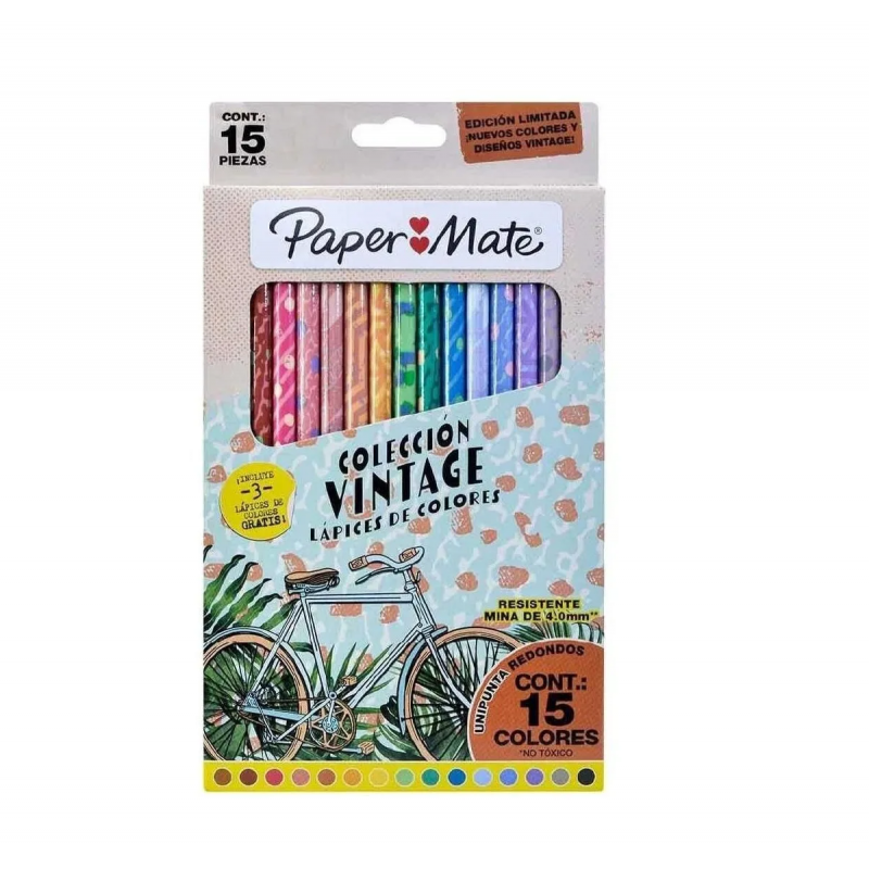 LAPICES PAPER MATE VINTAGE X15 COL. LAPICES PAPER MATE VINTAGE X15 COL.