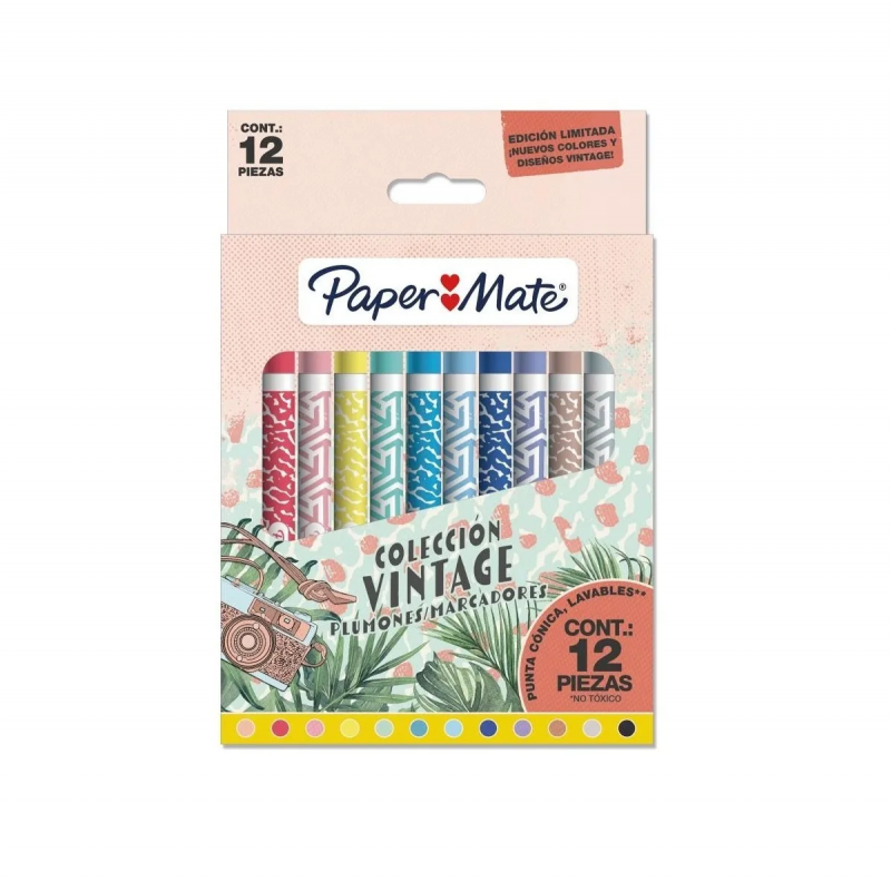 MARCADORES PAPER MATE VINTAGE X12 COL. MARCADORES PAPER MATE VINTAGE X12 COL.