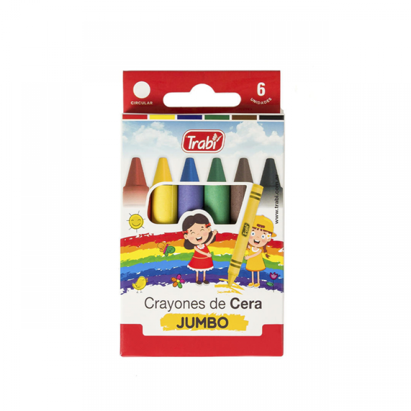 CRAYONES TRABI DE CERA JUMBO X6COL. CRAYONES TRABI DE CERA JUMBO X6COL.