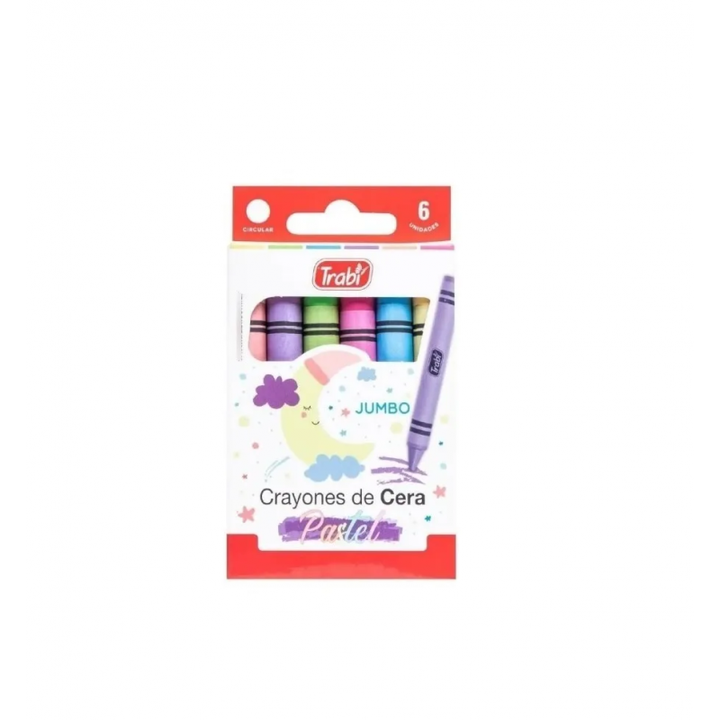 CRAYONES TRABI JUMBO PASTEL X6COL. CRAYONES TRABI JUMBO PASTEL X6COL.