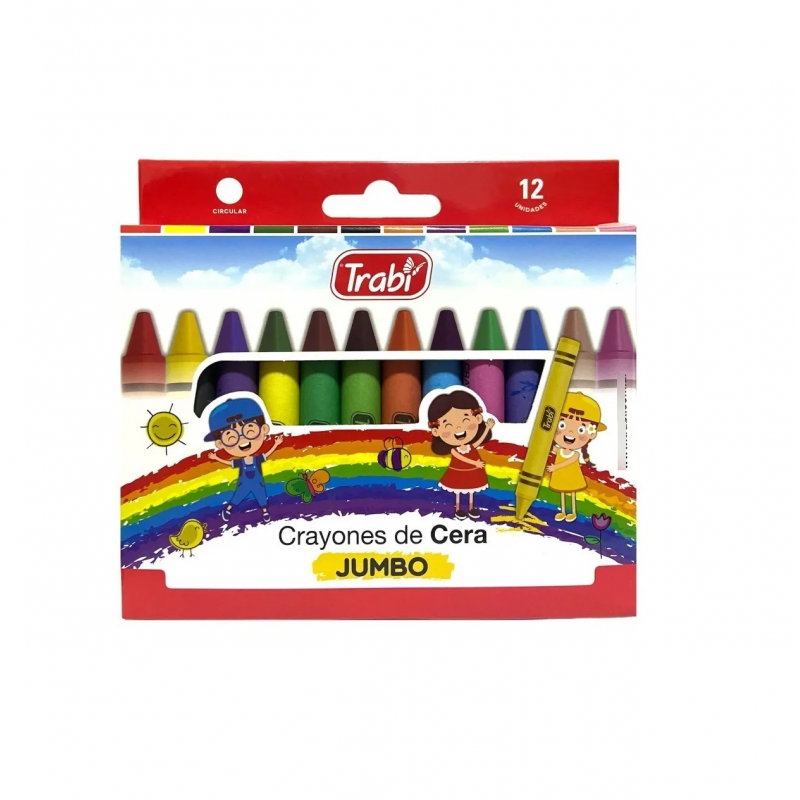 CRAYONES DE CERA TRABI JUMBO X12COL.